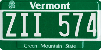VT license plate ZII574