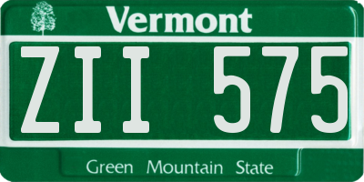 VT license plate ZII575