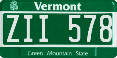 VT license plate ZII578