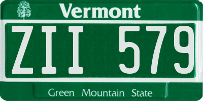 VT license plate ZII579