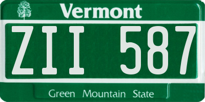 VT license plate ZII587