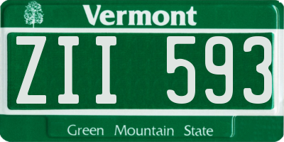 VT license plate ZII593
