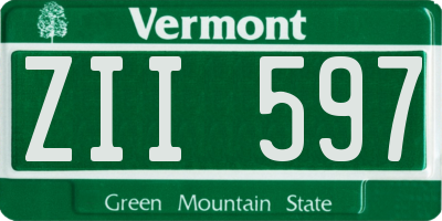 VT license plate ZII597