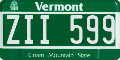 VT license plate ZII599