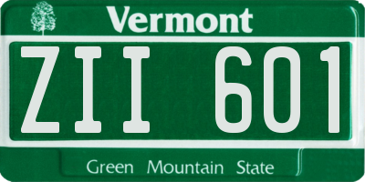 VT license plate ZII601