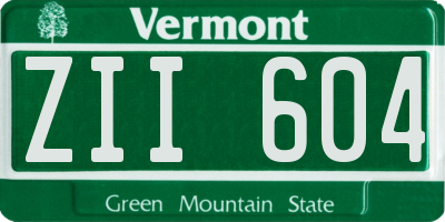VT license plate ZII604