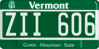 VT license plate ZII606