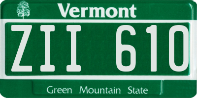 VT license plate ZII610