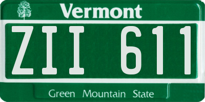 VT license plate ZII611