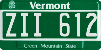 VT license plate ZII612