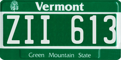 VT license plate ZII613