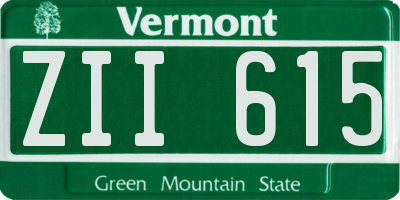 VT license plate ZII615