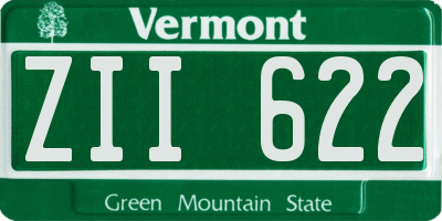 VT license plate ZII622