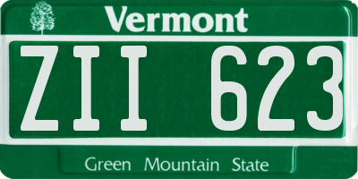 VT license plate ZII623