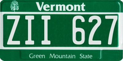 VT license plate ZII627