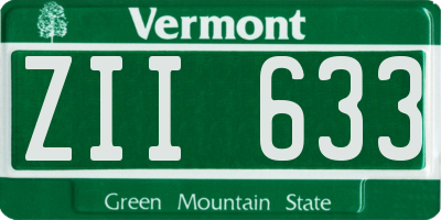 VT license plate ZII633