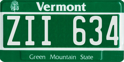 VT license plate ZII634
