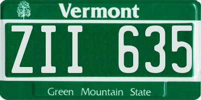 VT license plate ZII635