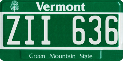 VT license plate ZII636