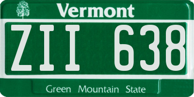 VT license plate ZII638