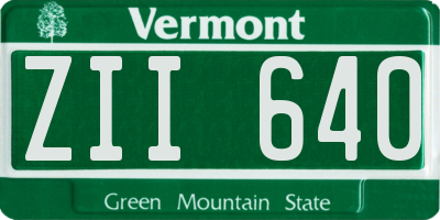 VT license plate ZII640