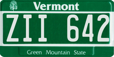 VT license plate ZII642