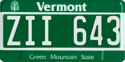 VT license plate ZII643