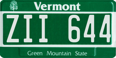 VT license plate ZII644