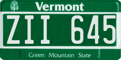 VT license plate ZII645