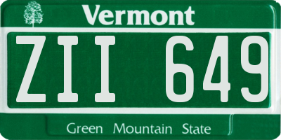 VT license plate ZII649
