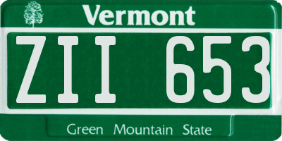 VT license plate ZII653
