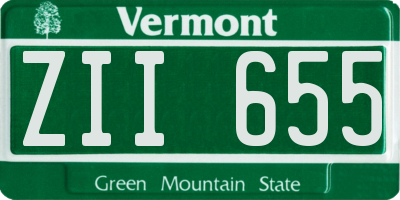VT license plate ZII655