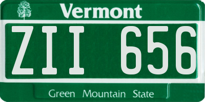 VT license plate ZII656