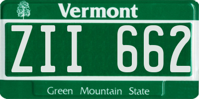 VT license plate ZII662