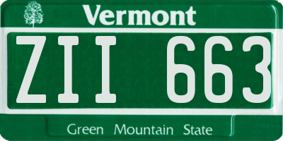 VT license plate ZII663