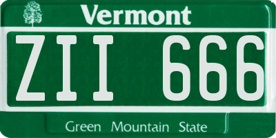 VT license plate ZII666
