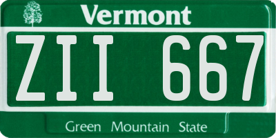 VT license plate ZII667
