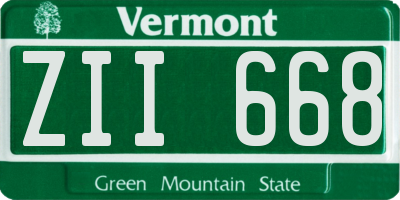 VT license plate ZII668