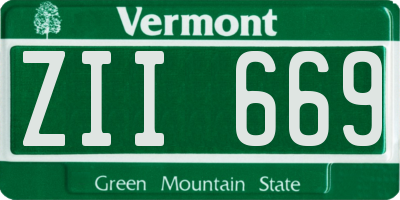 VT license plate ZII669