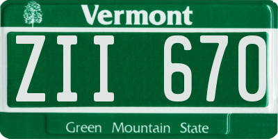 VT license plate ZII670