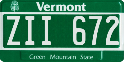VT license plate ZII672