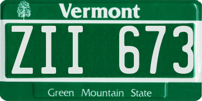 VT license plate ZII673