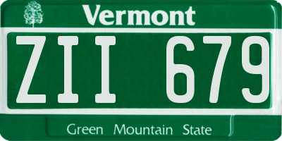 VT license plate ZII679