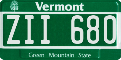 VT license plate ZII680