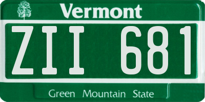 VT license plate ZII681