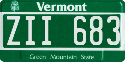 VT license plate ZII683