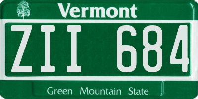 VT license plate ZII684