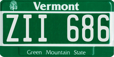 VT license plate ZII686