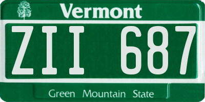 VT license plate ZII687
