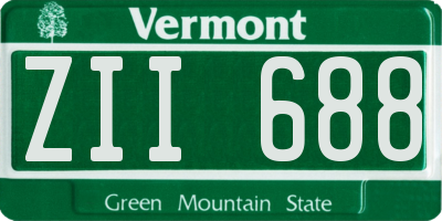 VT license plate ZII688